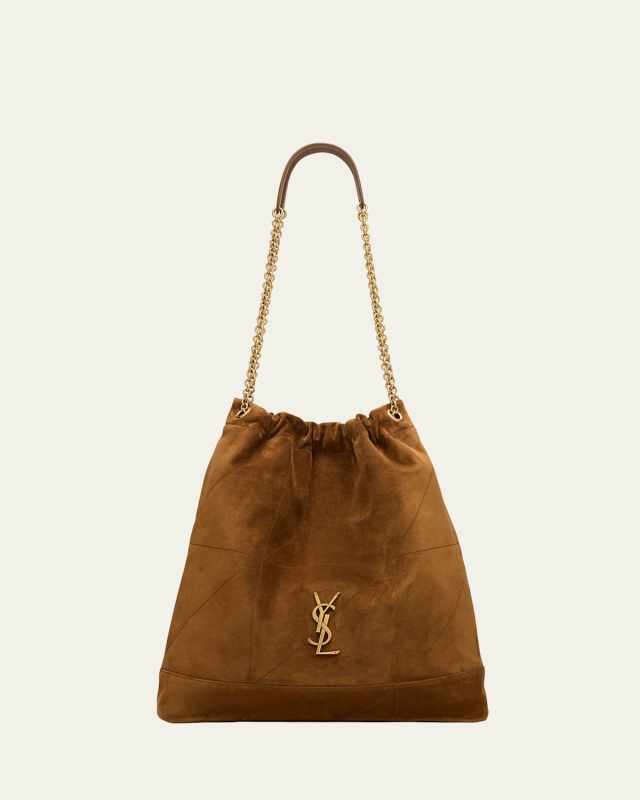 Jamie Large Pochon YSL Shoulder Bag in Quilted Suede